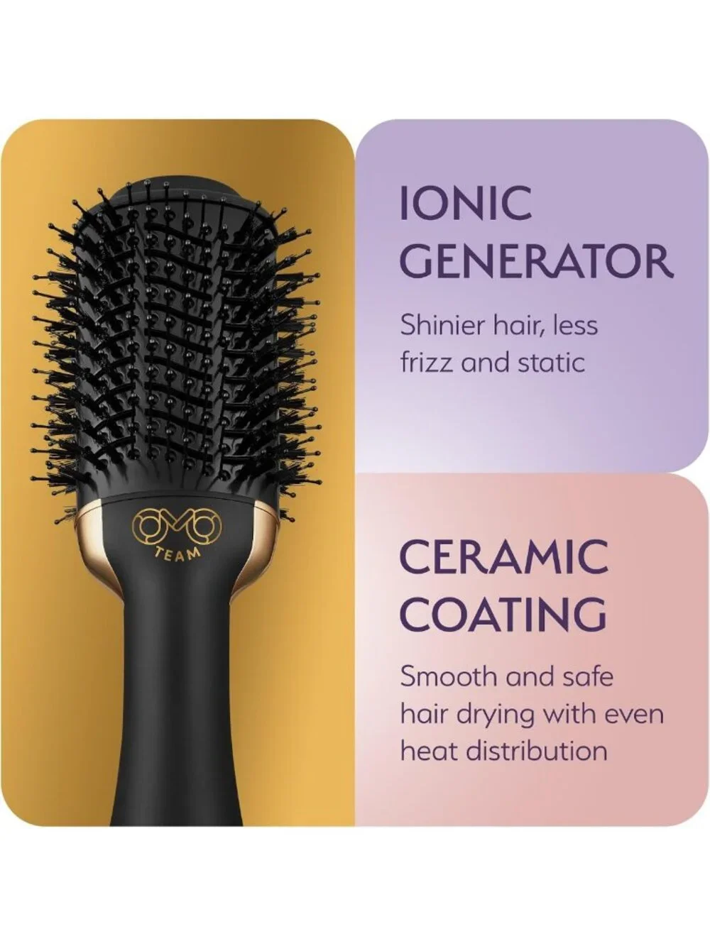 Professional Hot Air Brush & Volumizer for Women - 75MM Oval Blowout Dryer
